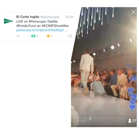 Meerkat y Periscope Mar Carrillo - Corte Inglés